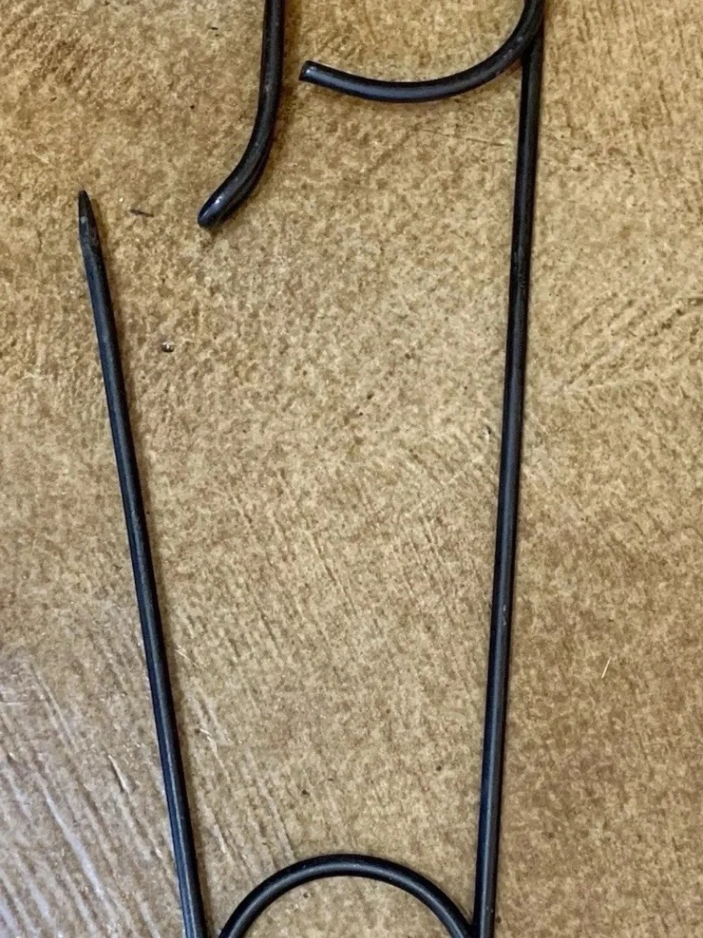 Antique Giant Safety Pin Wall Decor Wrought Iron Industrial Vintage 20” x 5.5”